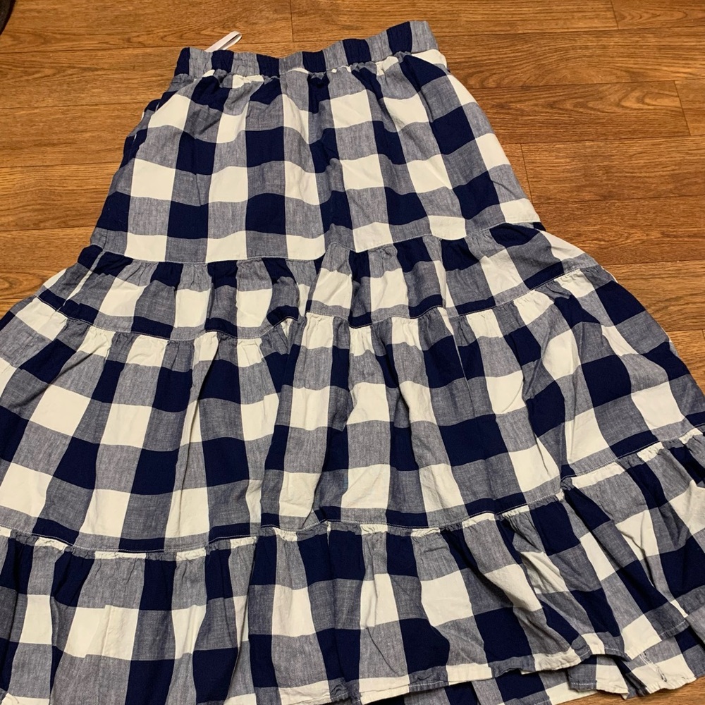 Women’s JW ANDERSON Navy and White Plaid Skirt Size XS